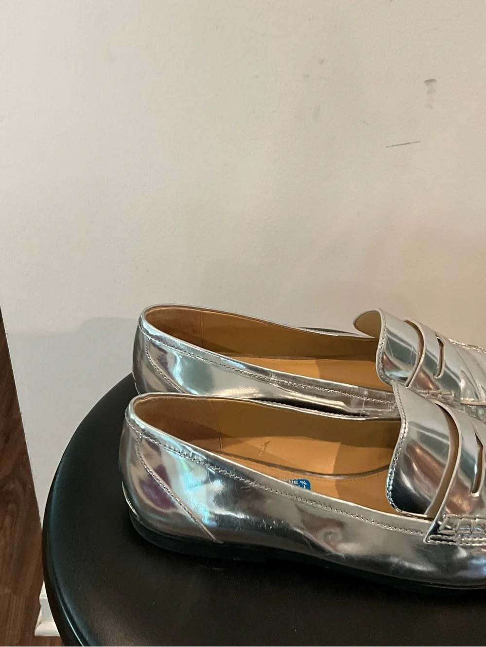Michael Kors Metallic Silver Penny Loafers